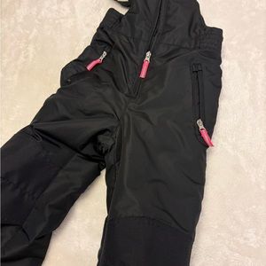 Black Snow Pants with Pink Accents